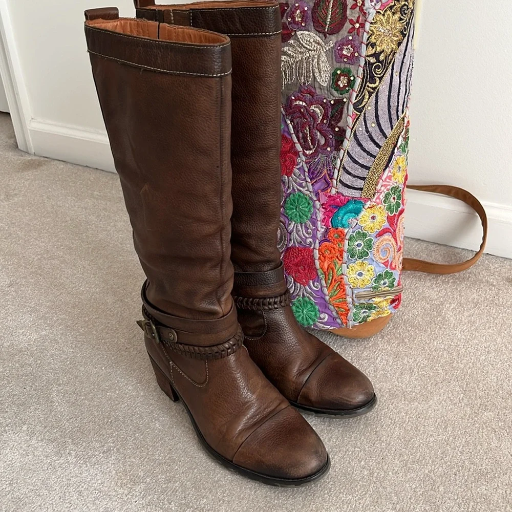 Pikolinos 9.5-10 Womens Brown Leather Knee-High Boots Super Comfy Used-Good - Picture 3 of 10